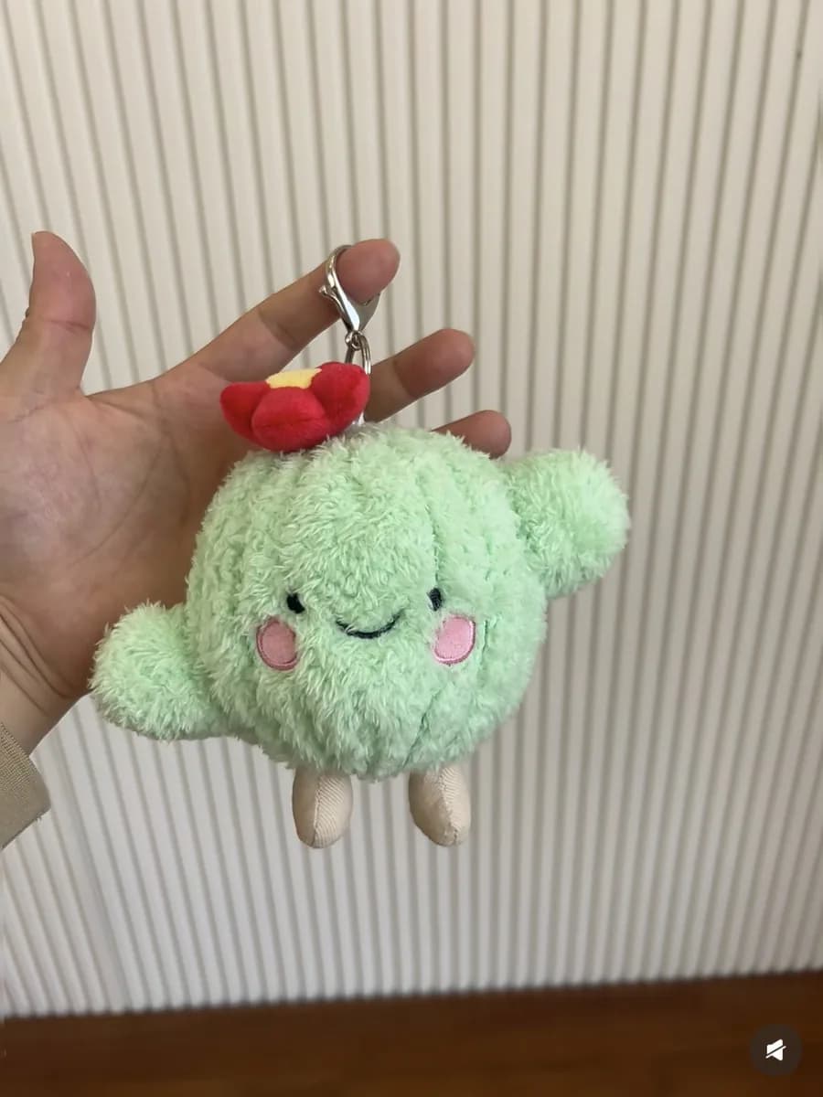 Green cloud plush charm with hanging loop